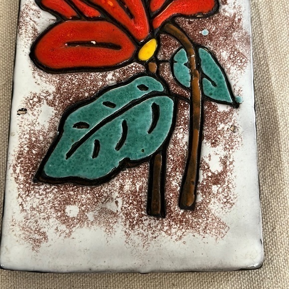 Ruscha MCM Flowers & Leaves‎ Ceramic Wall Plate 50s 60s Era - Picture 5 of 9